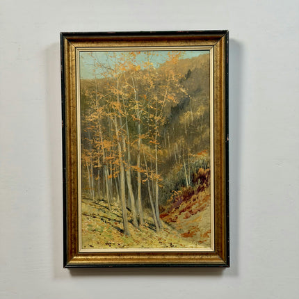 1929 Landscape Oil Painting "Autumn Trees" Art Holland Art Shop
