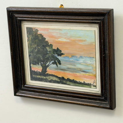 Elegant Landscape Aquarel "Lone Tree" Traditional Small Artwork Holland Art Shop