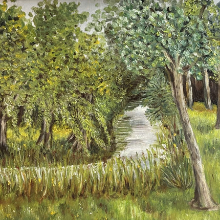Vintage Landscape Oil Painting "Green Trees" Expressive Artwork Holland Art Shop