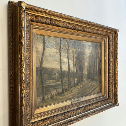 19th Century Antique Landscape Oil Painting "Gilded Frame" Art Holland Art Shop