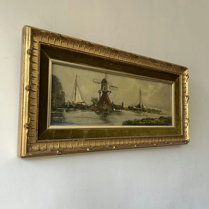 Expressive Harbor Scene Oil Painting "Sailboat Mast" Timeless Artwork Holland Art Shop