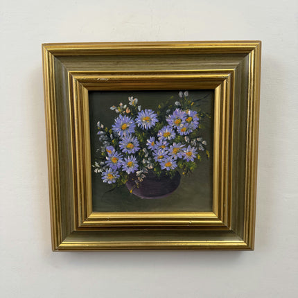 Classic Floral Still Life Oil Painting "Purple Vase" Original Small Artwork Holland Art Shop