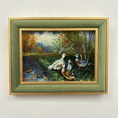 Elegant Animals Oil Painting "Pair Of Ducks" Detailed Small Artwork Holland Art Shop
