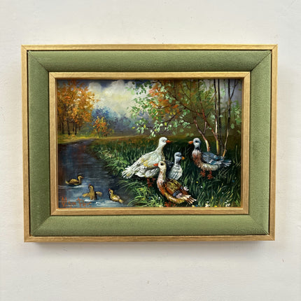 Elegant Animals Oil Painting "Pair Of Ducks" Detailed Small Artwork Holland Art Shop
