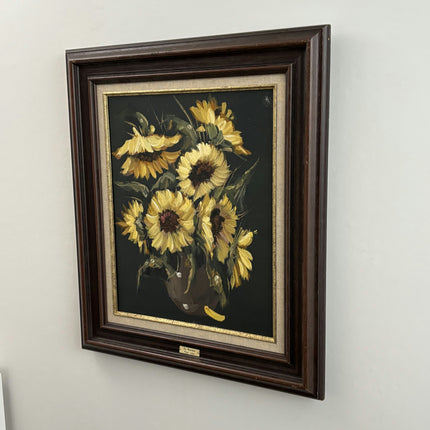 Traditional Flowery Still Life Oil Painting "Sunflower Vase" Large Artwork Holland Art Shop