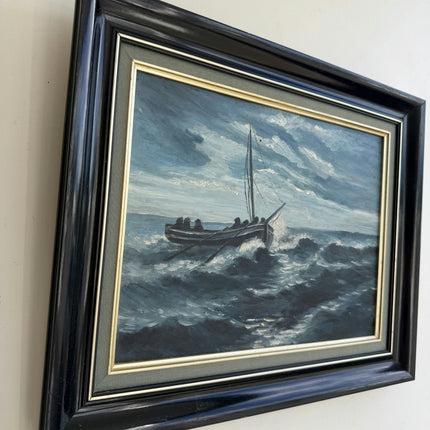 Expressive Seascape Oil Painting "Sailing Boat" Traditional Artwork Holland Art Shop