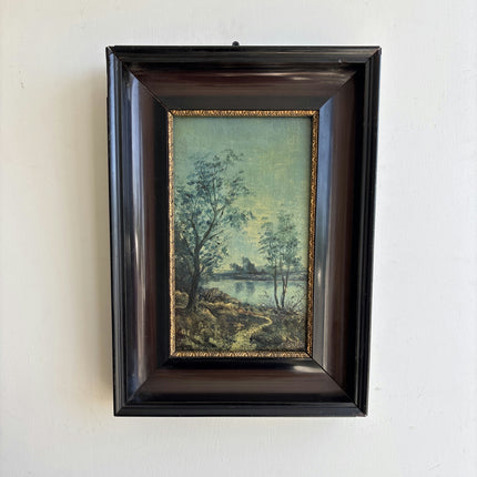 19th Century Antique Landscape Oil Painting "Framed Painting" Small Artwork Holland Art Shop