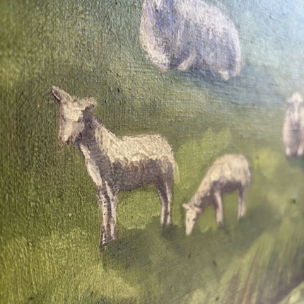 Expressive Animals Oil Painting "Grazing Sheep" Handcrafted Artwork Holland Art Shop