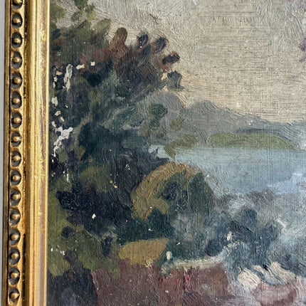 Classic Landscape Oil Painting "Golden Frame" Rustic Small Artwork Holland Art Shop