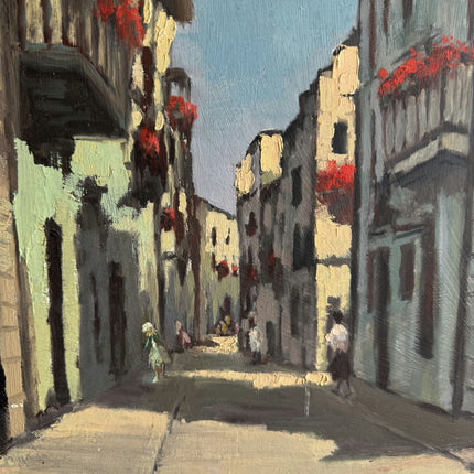 Rustic Cityscape Oil Painting "Narrow Street" Refined Artwork Holland Art Shop