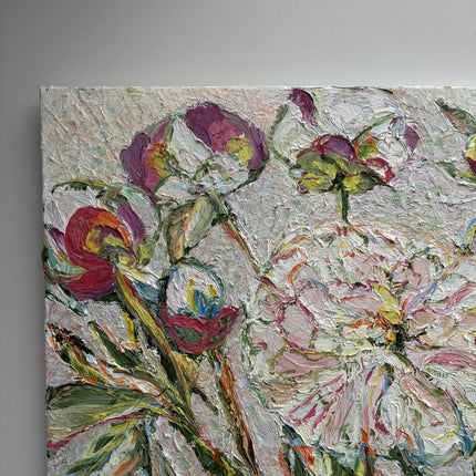Timeless Floral Still Life Oil Painting "Peony Blooms" Detailed Artwork Holland Art Shop