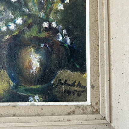 Elegant Floral Still Life Oil Painting "Flower Vase" Rustic Small Art Holland Art Shop