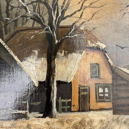 Elegant Winter Landscape Oil Painting "Snowy Cottage" Refined Art Holland Art Shop