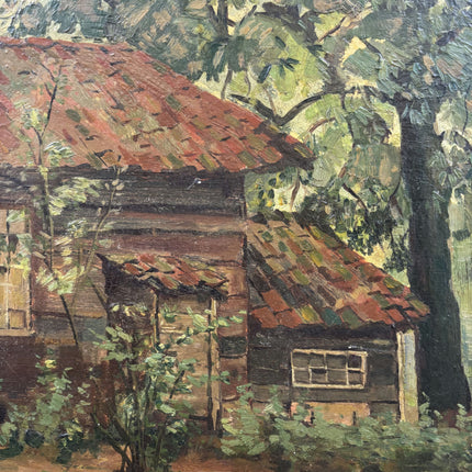 Authentic Landscape Oil Painting "Thatched Roof" Elegant Artwork Holland Art Shop
