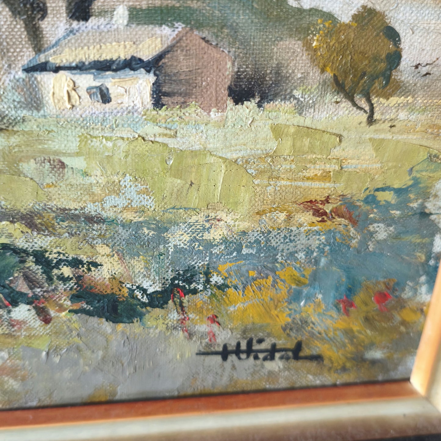 Authentic 'Hill Scene' Mid 20th Century Stunning Mountain View Oil Painting