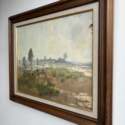 Classic Landscape Oil Painting "Rural Fence" Detailed Artwork Holland Art Shop