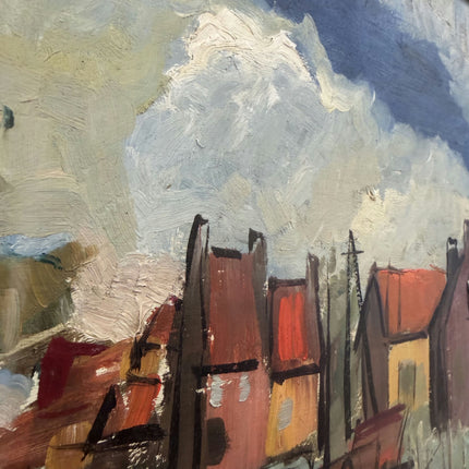 Handcrafted Cityscape Oil Painting "Village Tower" Classic Artwork Holland Art Shop
