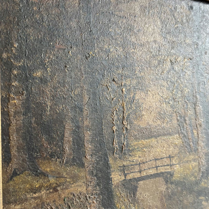 Detailed Landscape Oil Painting "Gilded Frame" Expressive Small Artwork Holland Art Shop