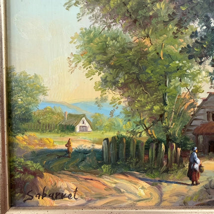 Handcrafted Landscape Oil Painting "Thatched Cottage" Original Small Artwork Holland Art Shop