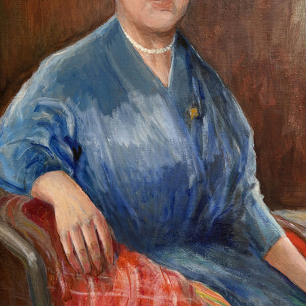 Original Portrait Oil Painting "Seated Woman" Rustic Art Holland Art Shop