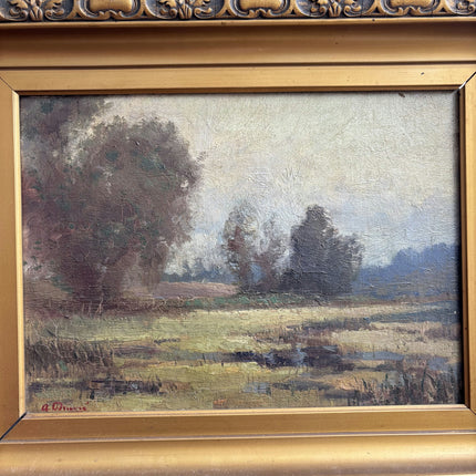 Authentic Landscape Oil Painting "Gilded Frame" Vintage Art Holland Art Shop