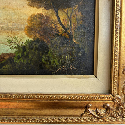 Original Landscape Oil Painting "Golden Frame" Handcrafted Artwork Holland Art Shop