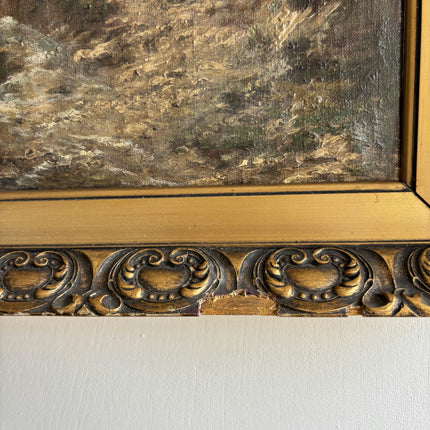 19th Century Antique Scenery Oil Painting "Gilded Frame" Artwork Holland Art Shop