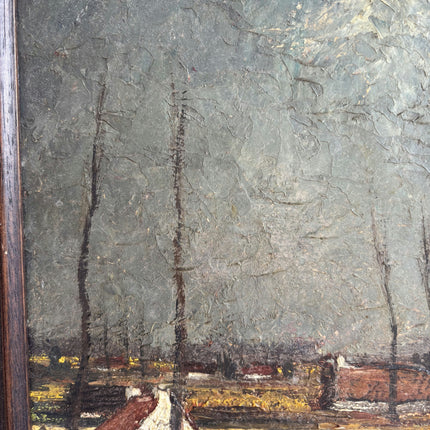 Rustic Landscape Oil Painting "Seated Woman" Detailed Small Art Holland Art Shop