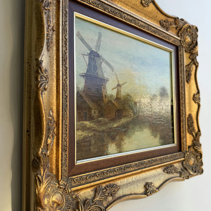 Refined Landscape Oil Painting "Golden Frame" Traditional Small Art Holland Art Shop