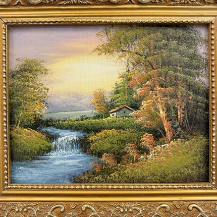 Original Landscape Oil Painting "Golden Frame" Classic Small Artwork Holland Art Shop