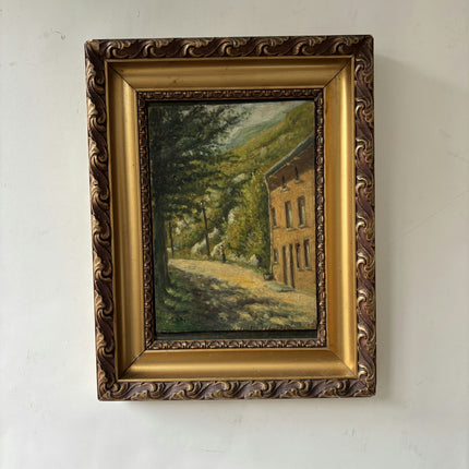 Detailed Interior Oil Painting "Golden Frame" Expressive Small Art Holland Art Shop