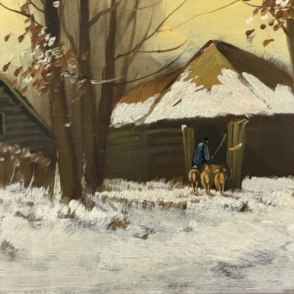 Timeless Winter Landscape Oil Painting "Snowy Roof" Authentic Large Art Holland Art Shop