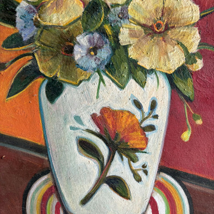 Elegant Floral Still Life Oil Painting "Flower Vase" Handcrafted Art Holland Art Shop