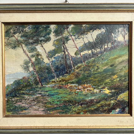 Traditional Landscape Oil Painting "Slender Pines" Vintage Art Holland Art Shop