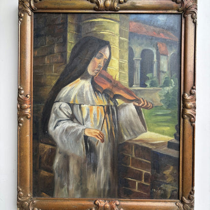 Expressive Portrait Oil Painting "Violinist Woman" Elegant Art Holland Art Shop