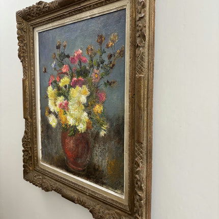 Original Flowery Still Life Oil Painting "Flower Vase" Expressive Large Artwork Holland Art Shop