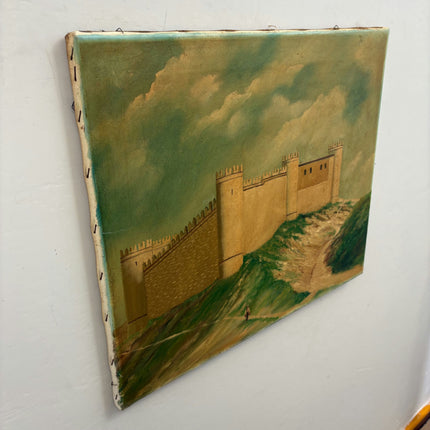 Elegant Landscape Oil Painting "Sandstone Castle" Handcrafted Artwork Holland Art Shop