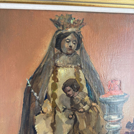 Authentic Figurative Oil Painting "Madonna Statue" Refined Artwork Holland Art Shop