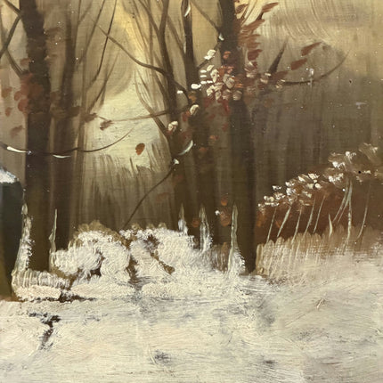 Timeless Winter Landscape Oil Painting "Snowy Roof" Authentic Large Art Holland Art Shop