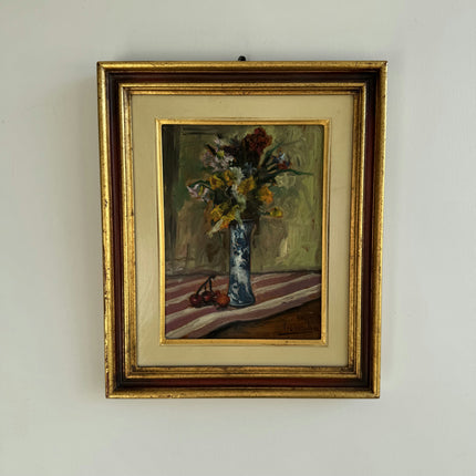 Expressive Floral Still Life Oil Painting "Flower Vase" Elegant Small Artwork Holland Art Shop