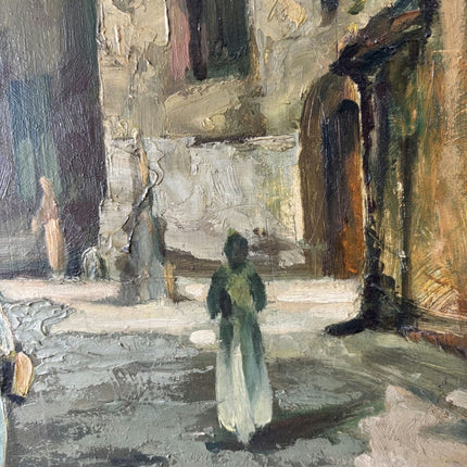 Authentic Oil Painting Cityscape "Church Steeple" Intriguing Large Artwork Holland Art Shop