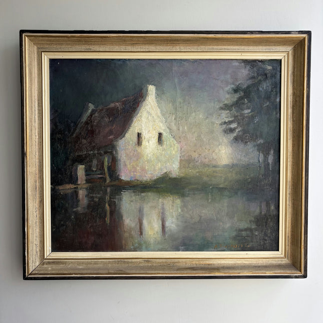 Original Landscape Oil Painting "Luminous House" Expressive Art Holland Art Shop