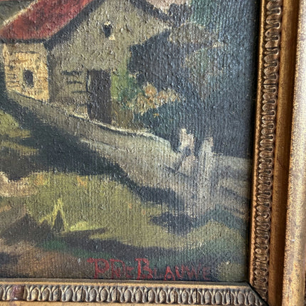 Elegant Landscape Oil Painting "Village Church" Original Art Holland Art Shop