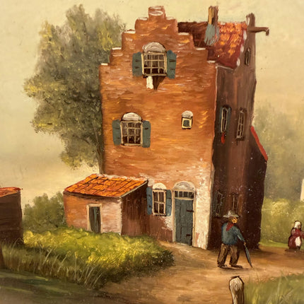Elegant Landscape Oil Painting "Brick House" Expressive Artwork Holland Art Shop