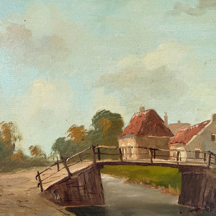 Classic Oil Painting Cityscape "Canal Bridge" Traditional Large Art Holland Art Shop