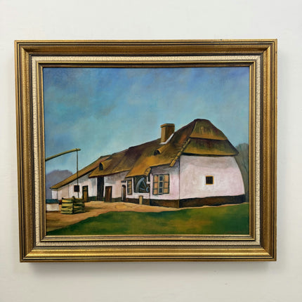 Refined Farm Oil Painting "Thatched House" Detailed Large Art Holland Art Shop