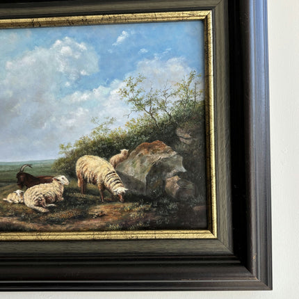 Rustic Animals Oil Painting "Grazing Sheep" Traditional Belgique Art Holland Art Shop