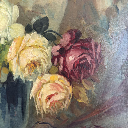 Detailed Floral Still Life Oil Painting "Vase Roses" Timeless Art Holland Art Shop
