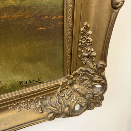 Detailed Landscape Oil Painting "Gilded Frame" Elegant Large Art Holland Art Shop