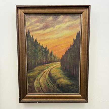 Antique Landscape Oil Painting "Country Road" Detailed Large Artwork Holland Art Shop